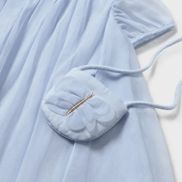 Baby 6 μηνών έως 4 ετών Φόρεμα από τούλι με τσάντα σιέλ 2