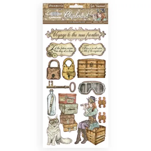 Die Cuts Chipboard Stamperia 15x30cm, Lady Vagabond
