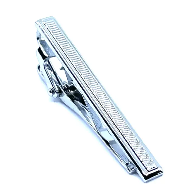 Σχεδιαστικό Ασημί Κλιπ Γραβάτας 5 cm – LGTC-T5/21 3