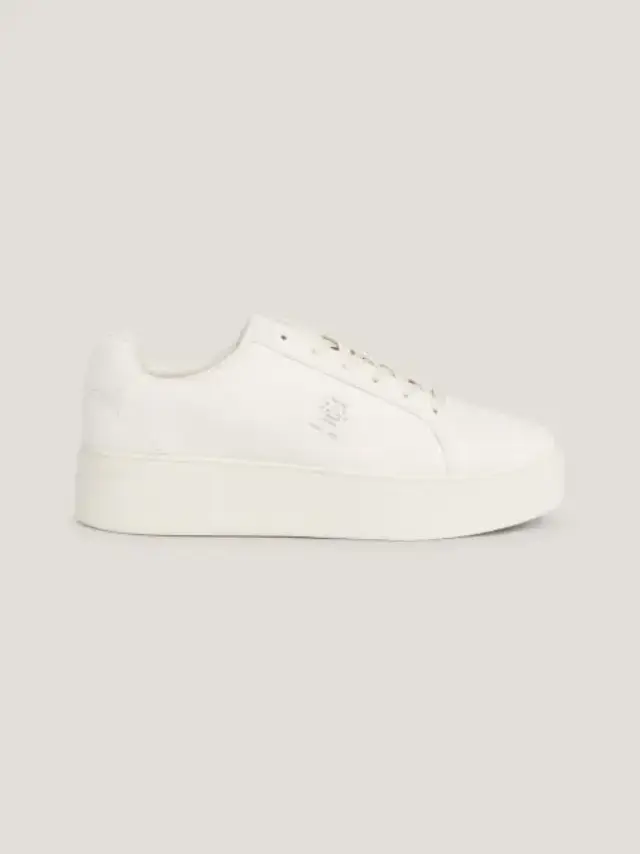 Tommy Hilfiger - Γυναικεία Δερμάτινα Sneakers Platform Court Nubuck FW0FW07912-YBL Εκρού - 39