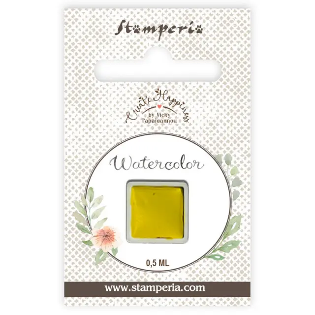 Παστίλια ακουαρέλας 0,5ml Stamperia, Yellow 2