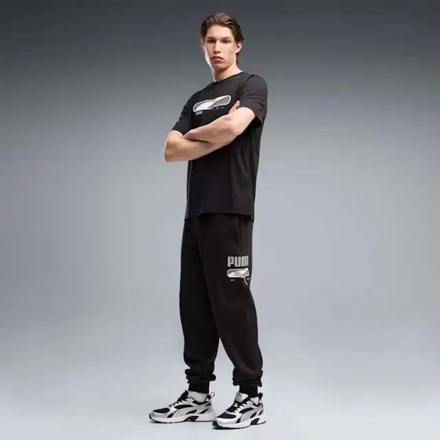 Puma Men's Sport Logo Play Fleece Sweatpants Μαύρο 694707-01 (Puma) 3