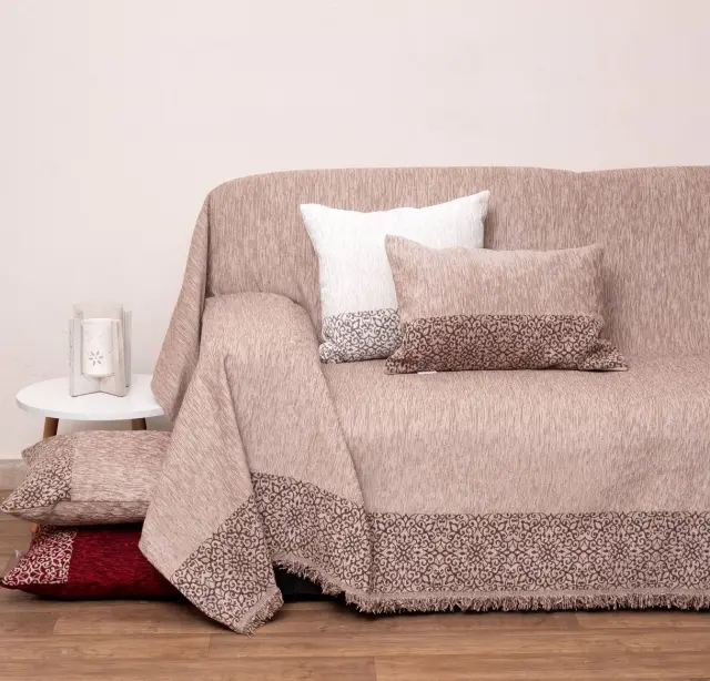 Ριχτάρι Πολυθρόνας 180Χ150 2 Οψεων Viopros 2212 Μπεζ 100% Chenille