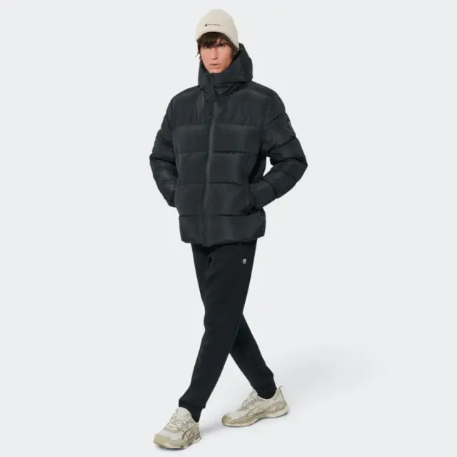 Body Action Hooded Puffer Jacket Black 073622-01 - 3XL 2