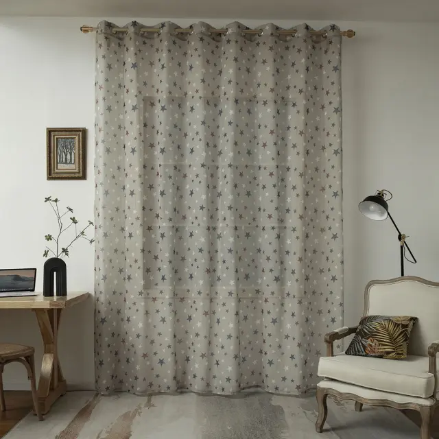 Κουρτίνα Με 16 Κρίκους 280x280 Γάζα Beauty Home 6120 Μπεζ 100% Πολυέστερ