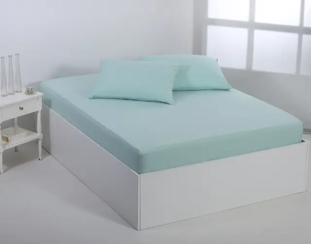 Βαμβακερό σεντόνι essentials (105cm x 200cm + 35cm) misty jade - -