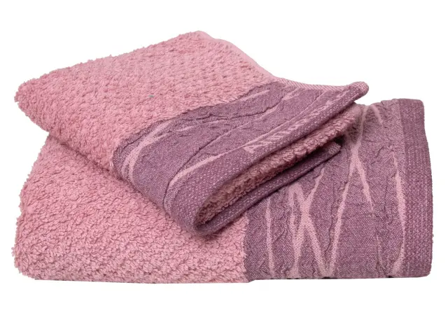 Πετσέτα Χεριών 30Χ50 600gsm Jacquard Anna Riska Nefeli 3 Lilac Pink 100% βαμβακερό