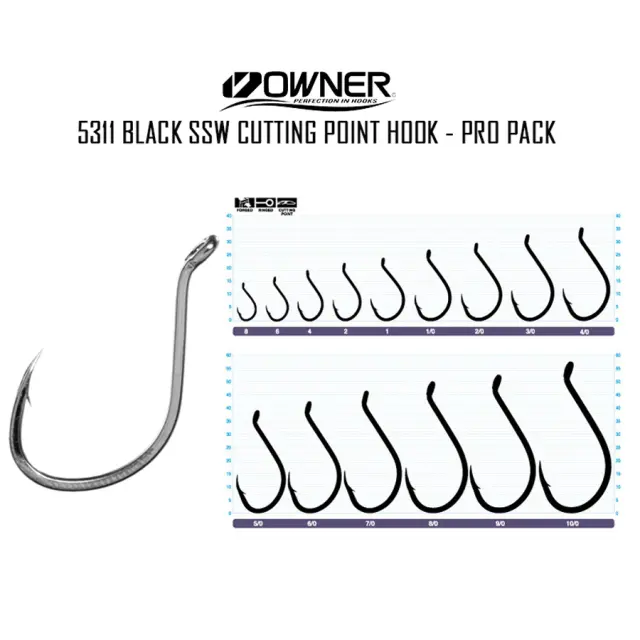Αγκίστρια Owner Cutting Point SSW 5311 Black Chrome 1/0 – 9/0 #2/0 2