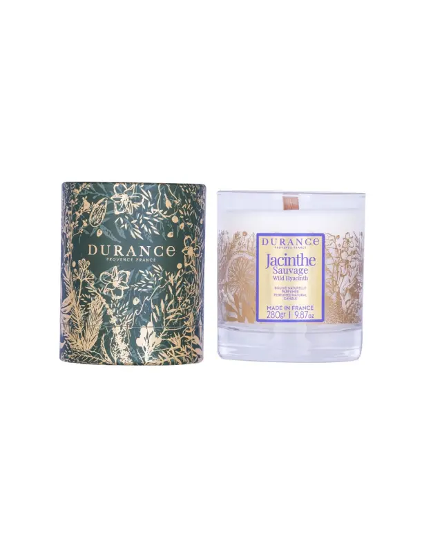 Durance candle Wild Hyacinth -Noel 2024-Αρωματικό Κερί με ξύλινο φυτίλι 280g 2