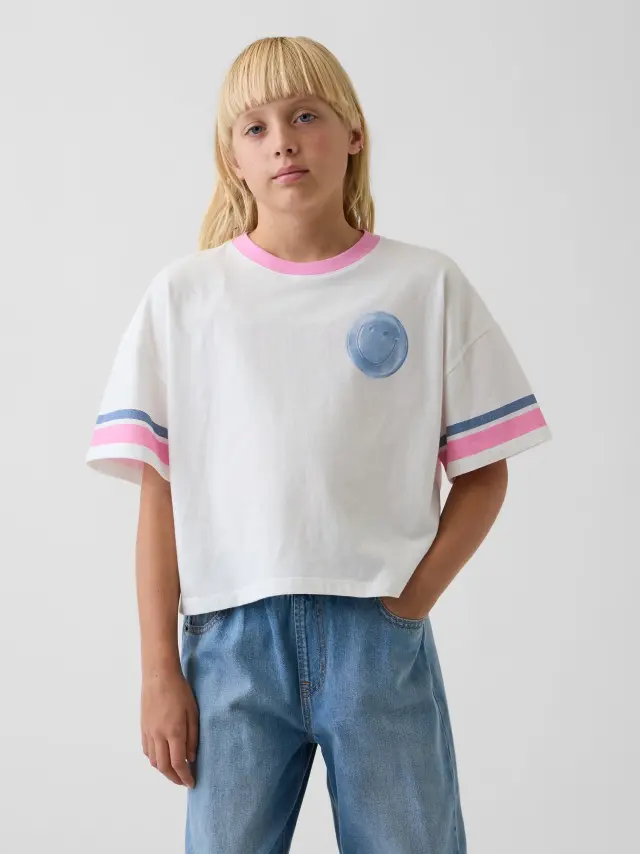 Παιδική Μπλούζα με Σχέδια σε Oversized Γραμμή New off white