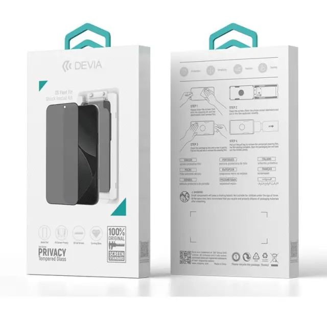 Tempered Glass Full Face Privacy Devia Apple iPhone Air με Βοηθητικό Εργαλείο Van Μαύρο (1 τεμ.) N69880