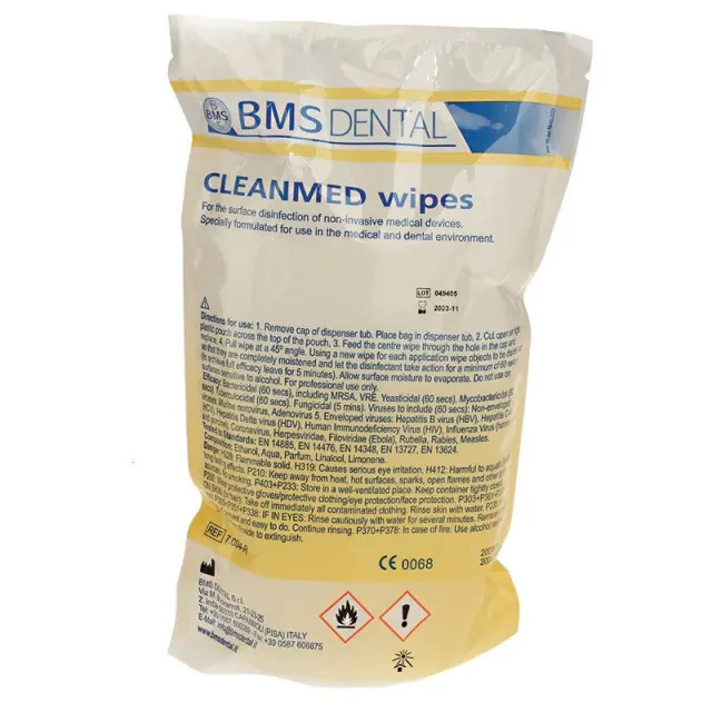 BMS Dental Cleanmed Απολυμαντικά Μαντηλάκια 200τεμ Refill