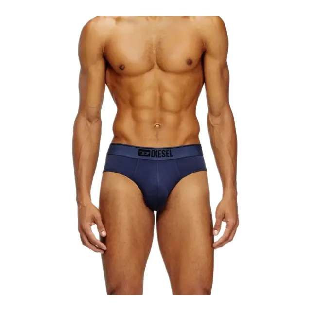 Diesel Ανδρικό Slip Tonal Logo Waistband Andre - Τριπλό Πακέτο, Χρώμα Σκούρο Μπλε-Μαύρο 2