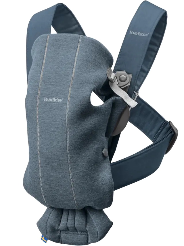 BabyBjörn Μάρσιπος Mini 3D Jersey, Dove Blue - 1408-021031E1