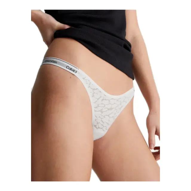 Calvin Klein Γυναικείο String Lace String Tanga Signature, Χρώμα Λευκό 3