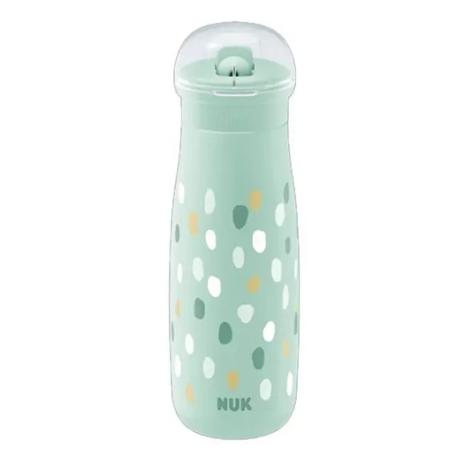 Nuk | Mini-Me Flip Παγουράκι από Ανοξείδωτο Ατσάλι με Ρύγχος 12m+ Μέντα Πουά | 450ml