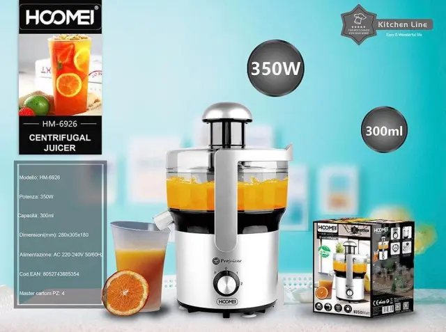 Αποχυμωτής 350W 300ml Hoomei HM-6926 Λευκός 2