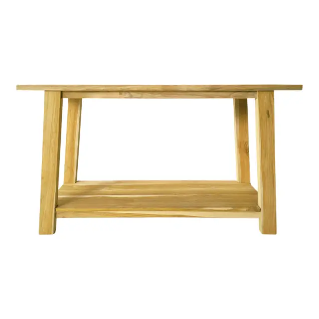 Κονσόλα Decoza pakoworld teak ξύλο σε φυσική απόχρωση 140x40x80εκ
