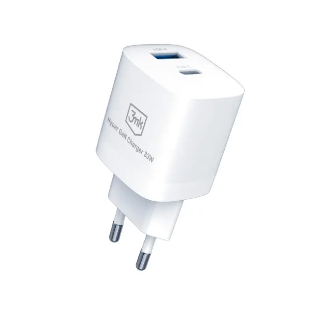 3mk® Hyper Charger με Θύρες USB-A και USB-C 33W-White 2
