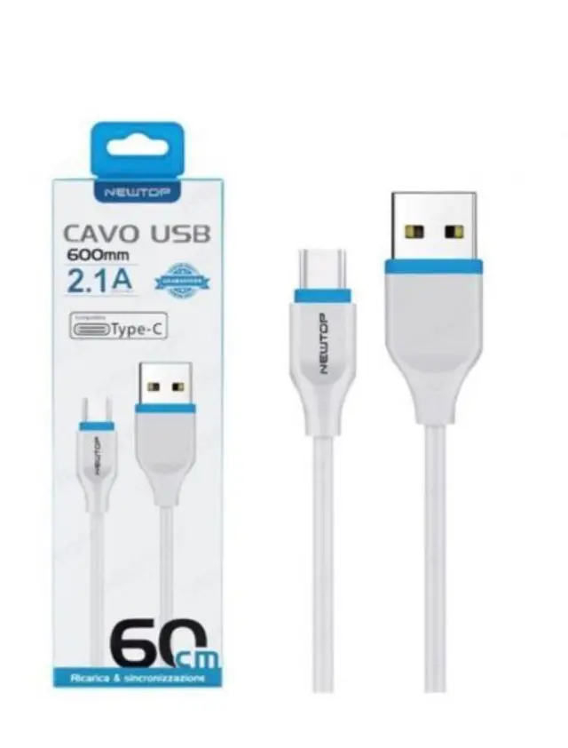 Newtop CU09 Flat USB 2.0 to Type-C Cable Λευκό 60CM
