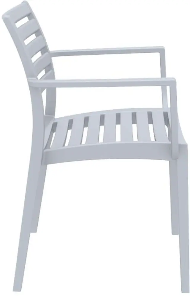 Πολυθρόνα Στοιβαζόμενη ARTEMIS Silver Grey PP 58x58x82cm 3