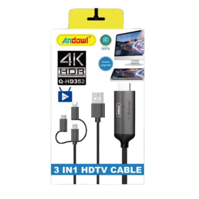 Andowl Καλώδιο USB σε Lightning / Type-C / Micro USB Q-HD352
