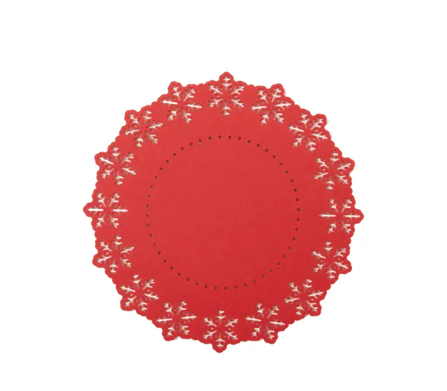 Nef-Nef Homeware Σουπλά Snow Felt 2 τεμ. Red