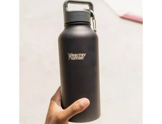 Μπουκάλι Θερμός Stein Healthy Human με χωρητικότητα 950ml και διατήρηση θερμοκρασίας 12h ζεστό / 24h κρύο - Pure Black 32OZ Pure Black 2