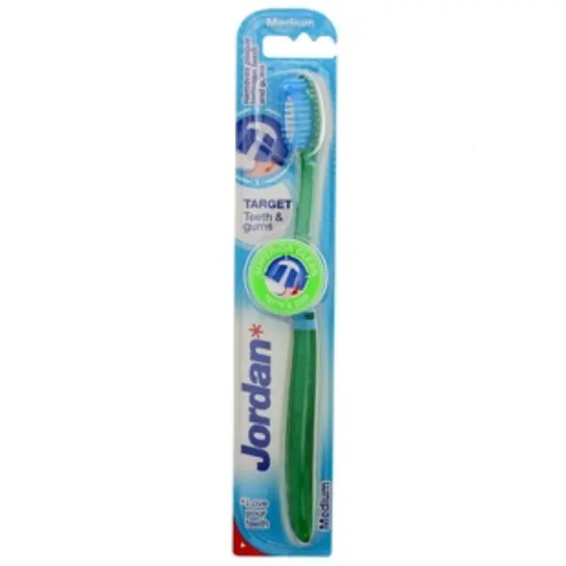Jordan Target Teeth & Gums Medium Οδοντόβουρτσα Πράσινο-Γαλάζιο 1τμχ