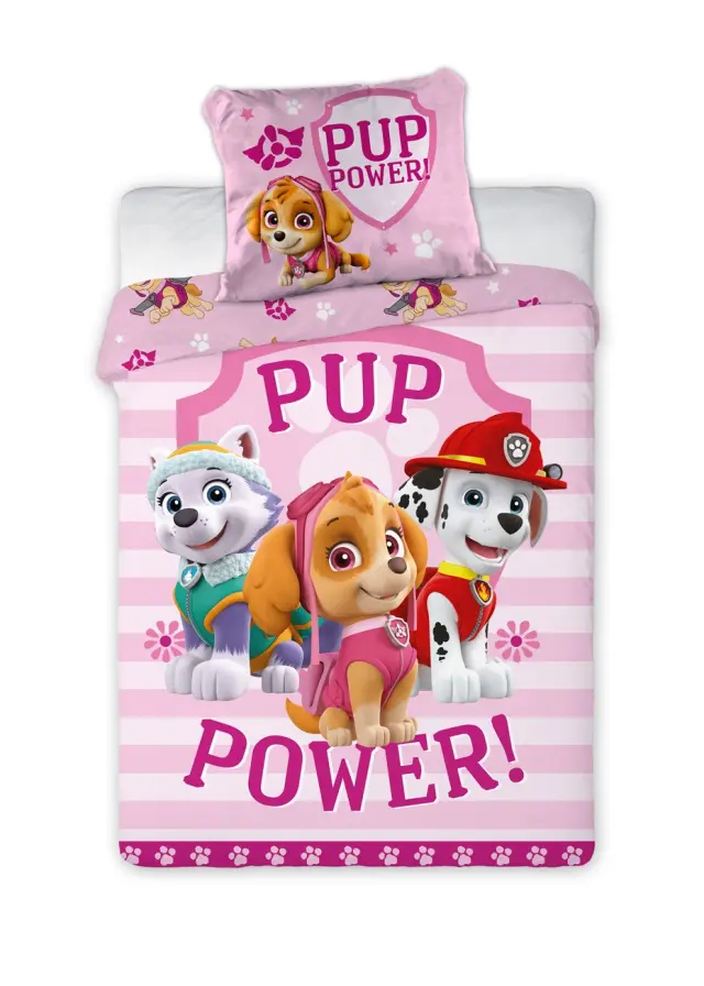 Σετ Παπλωματοθήκη Κούνιας 100x135 Heroes Viopros Paw Patrol 61 Ροζ 100% βαμβακερό