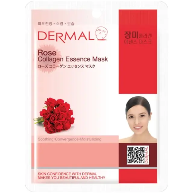 Dermal Collagen Essence Rose Μάσκα Προσώπου για Λείανση & Ενυδάτωση, 1τεμ