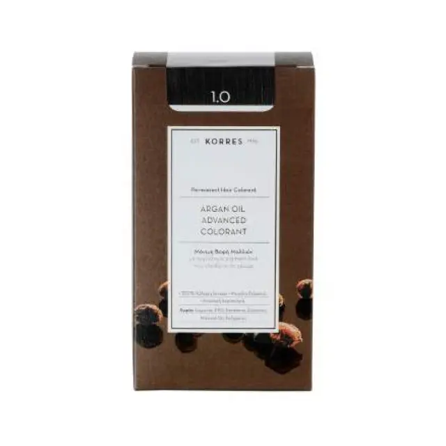 Korres Argan Oil Advanced Colorant Μόνιμη Βαφή Μαλλιών 1.0 Μαύρο Φυσικό, 50ml 3