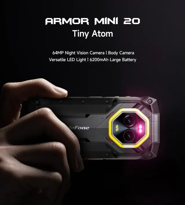 ULEFONE smartphone Armor Mini 20, 4.7", 8/256GB, 4G, 6200mAh, IP68/IP69K, μαύρο 2