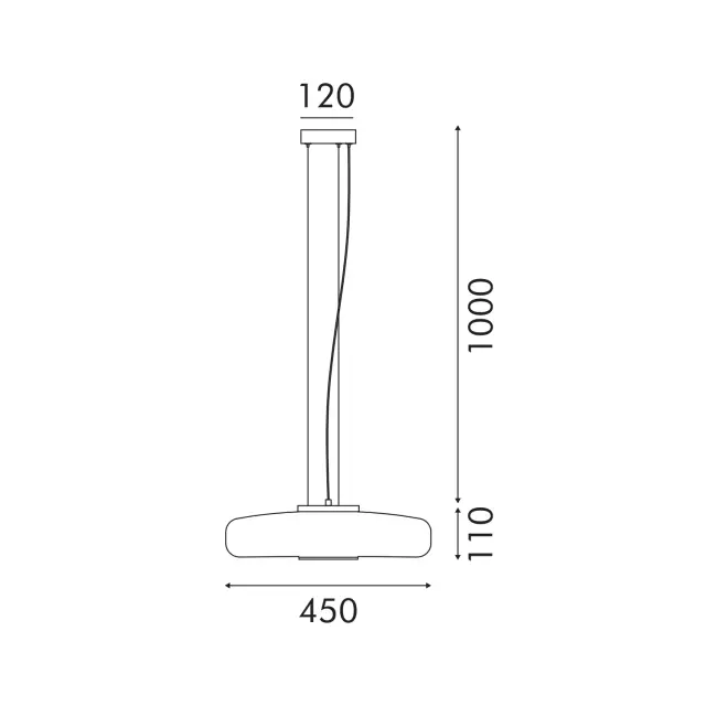 ΚΡΕΜΑΣΤΟ ΦΩΤΙΣΤΙΚΟ ACA HM2512645 ΜΑΥΡΟ LED 12W 3000K-4000K-6000K IP20 D45XH120CM / HM2512645 3