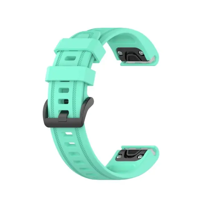 Λουράκι Σιλικόνης Για Garmin Fenix 5s/6s/6s/7s Pro/8/9 (43mm) - Lake Blue Με Μαύρο Κλείσιμο ΟΕΜ