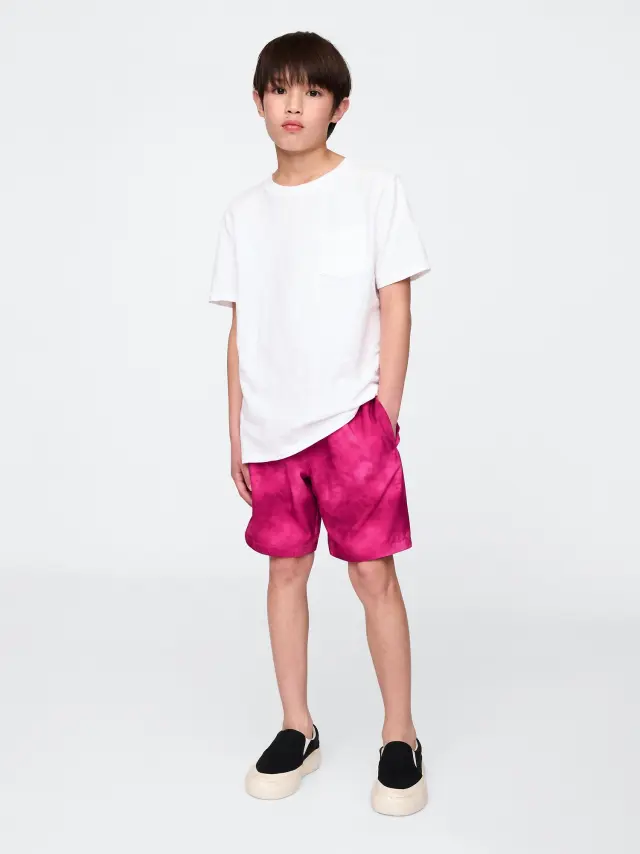Φούξια Παιδικό Quick-Dry Lined Σορτς Fuschia tie dye