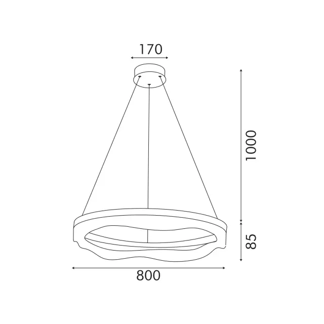 ΚΡΕΜΑΣΤΟ ΦΩΤΙΣΤΙΚΟ ACA HM251478 ΧΡΥΣΟ LED 60W 2700K-3000K-4000K IP20 D80XH120CM / HM251478 3