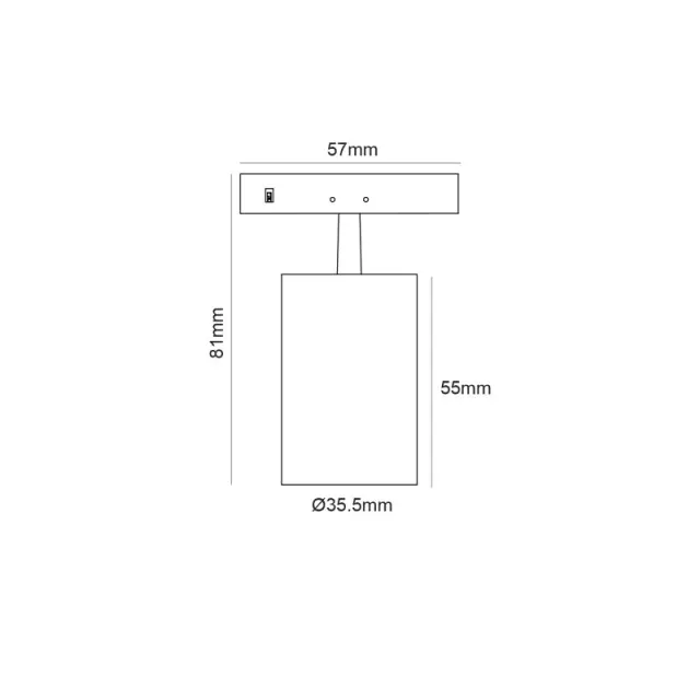ΜΙΝΙ ΜΑΥΡΟ ΜΑΓΝΗΤΙΚΟ ΣΠΟΤ 24V DC 5W 4000K 530LM 24° Ra90 5YRS Φ35,5x55mm / THUBE540B 2
