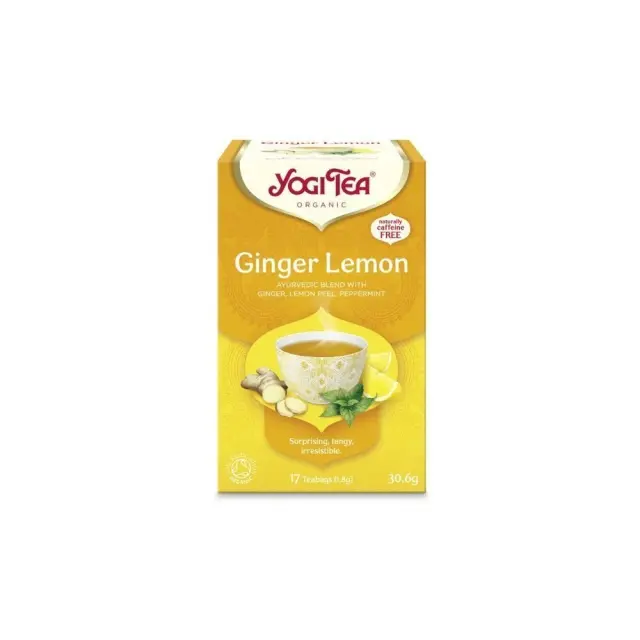 YOGI TEA Ginger Lemon Βιολογικό Αφέψημα με Τζίντζερ και Λεμόνι, Χωρίς Καφεΐνη 30,6γρ, 17 φακελάκια