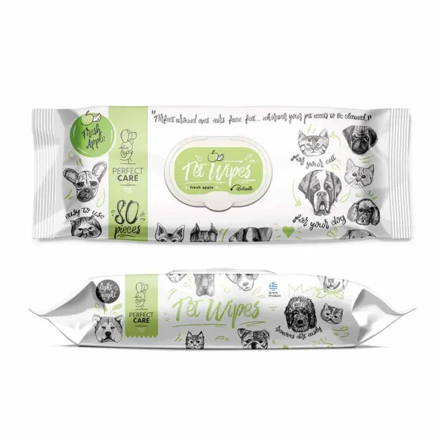 Perfect Care Pet Wipes Με Χλωρεξιδίνη Fresh Apple (80 μαντ.) 80 μαντ. Μικρό