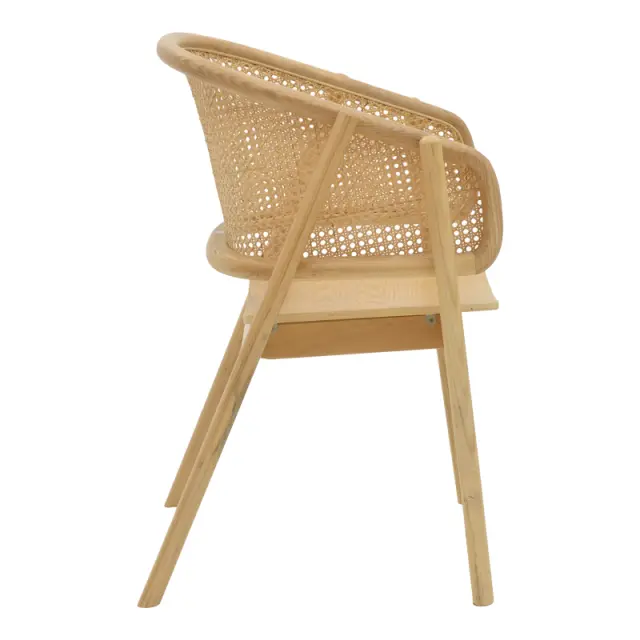 Πολυθρόνα Wenzy pakoworld φυσικό Rattan - μασίφ ξύλο toon 58x58x82εκ 3