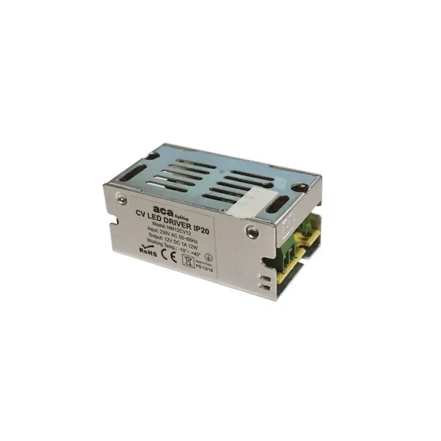 ΜΕΤΑΛΛΙΚΟ CV LED DRIVER 12W 230V AC12V DC 1A IP20 ΜΕ ΤΕΡΜΑΤΙΚΗ / NM12CV12