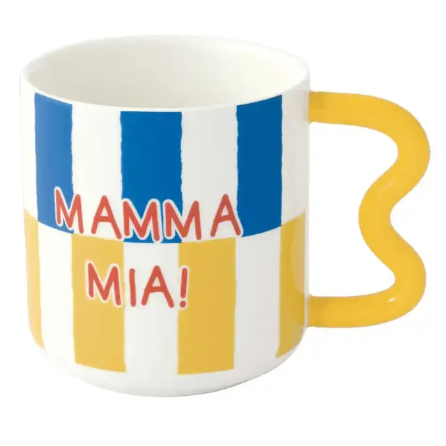 Easy Life Κούπα Πορσελάνης Energy Mamma Mia 8,5x10cm 350ml Κίτρινη
