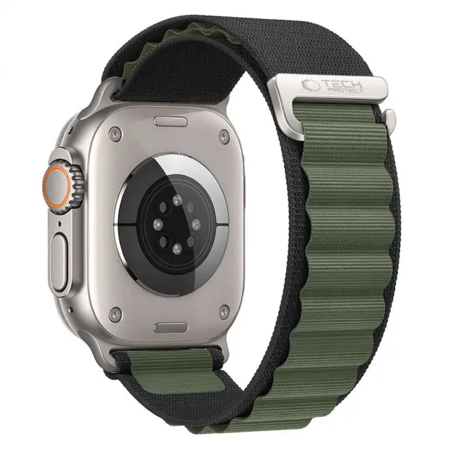 Tech-protect Nylon Pro Apple Watch 8 / 9 / 10 / 11 / 12 / Se / Ultra (44 / 45 / 46 / 49 Mm) Black / Green