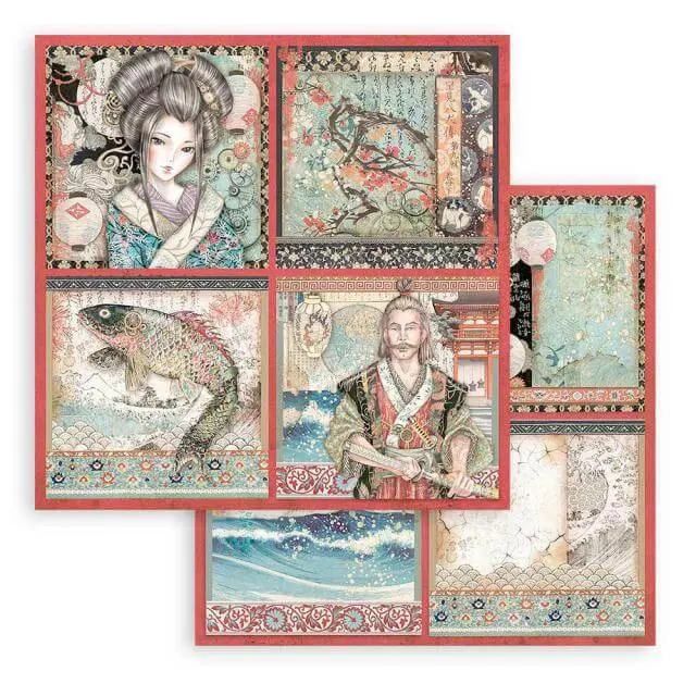 Χαρτί Scrapbooking Stamperia Διπλής Όψης - Sir Vagabond in Japan 4 Cards - 31x30cm