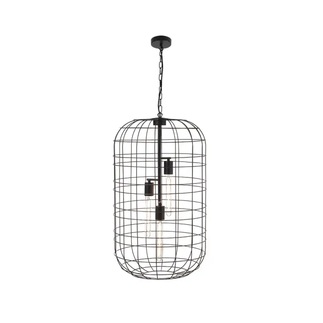 AcaLight Offer NETTO ΦΩΤΙΣΤΙΚΟ ΚΡΕΜΑΣΤΟ ΜΑΥΡΟ ΜΑΤ ΜΕΤΑΛΛΙΚΟ ΣΥΜΒΑΤΙΚΟ 3ΧΕ27 IP20 Φ430Χ1350mm
