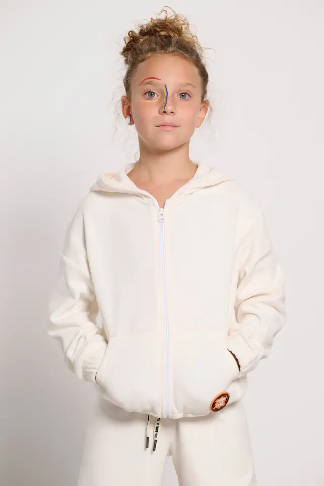 Bodytalk Deformalize Mini Me FZ Hoodie Off White 1242-703522 - 8