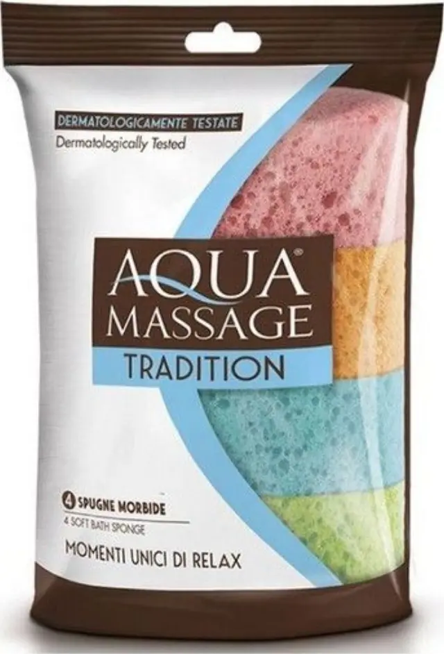 Assim Aqua Massage Tradition Σφουγγάρι Μπάνιου 4τμχ