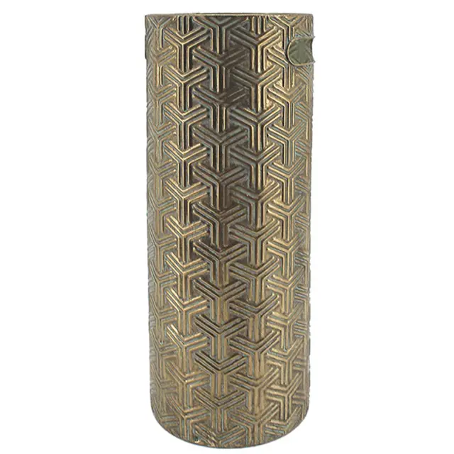 Ομπρελοθήκη μεταλλική Art Deco χρυσή 20,5x20,5x50cm Zaros 27359 HT677