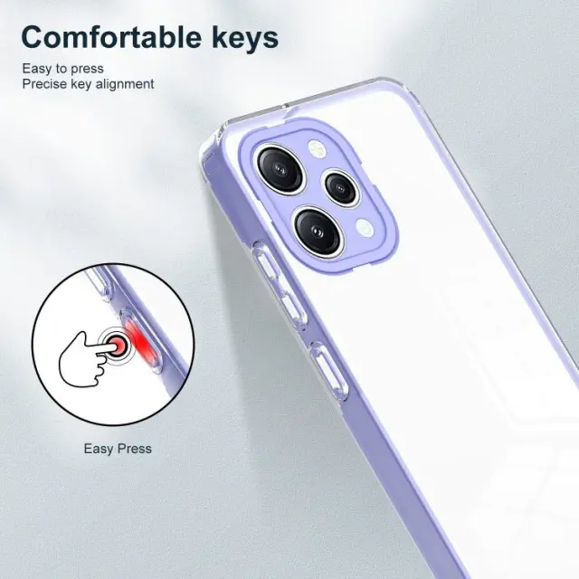 Back Cover 3 in 1 TPU Προστατευτική Θήκη Xiaomi Redmi 12 4G - Clear/ Purple OEM 3